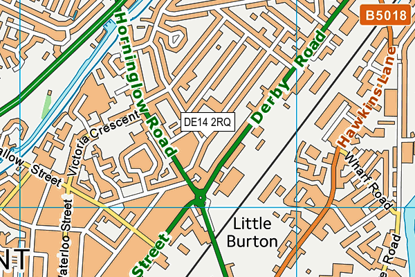 DE14 2RQ map - OS VectorMap District (Ordnance Survey)