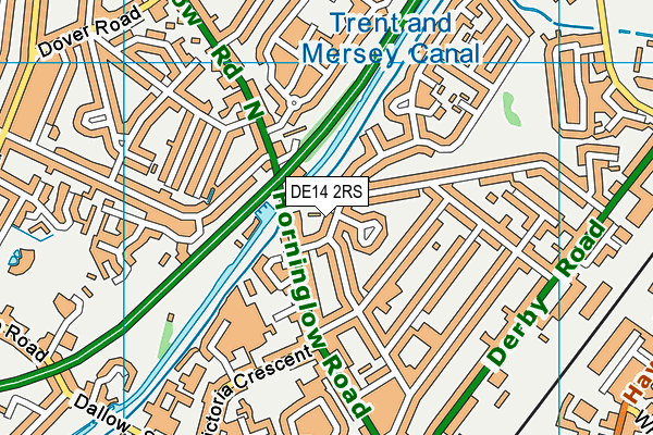 DE14 2RS map - OS VectorMap District (Ordnance Survey)