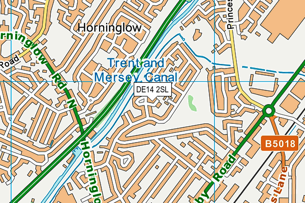 DE14 2SL map - OS VectorMap District (Ordnance Survey)