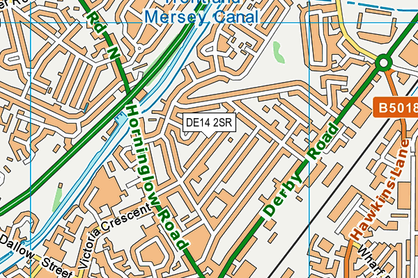 DE14 2SR map - OS VectorMap District (Ordnance Survey)