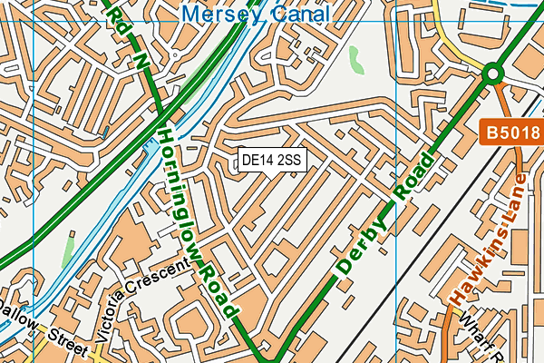 DE14 2SS map - OS VectorMap District (Ordnance Survey)