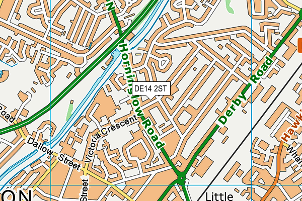 DE14 2ST map - OS VectorMap District (Ordnance Survey)