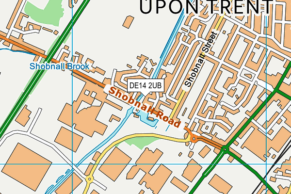 DE14 2UB map - OS VectorMap District (Ordnance Survey)