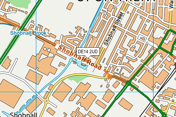 DE14 2UD map - OS VectorMap District (Ordnance Survey)