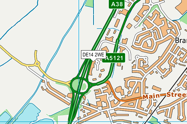 DE14 2WE map - OS VectorMap District (Ordnance Survey)