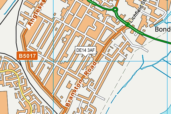 DE14 3AF map - OS VectorMap District (Ordnance Survey)