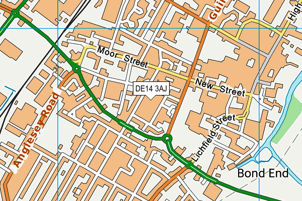 DE14 3AJ map - OS VectorMap District (Ordnance Survey)