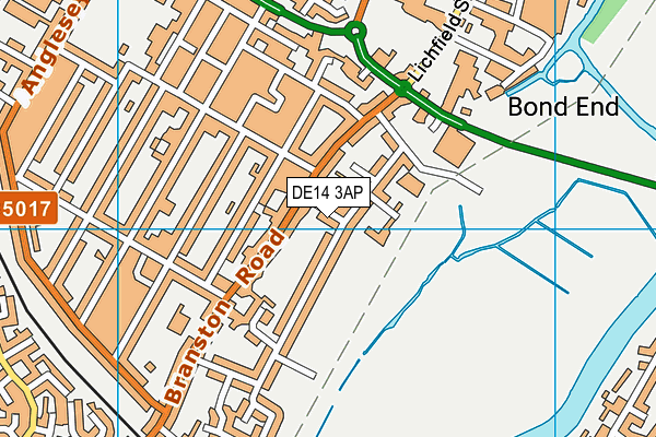 DE14 3AP map - OS VectorMap District (Ordnance Survey)