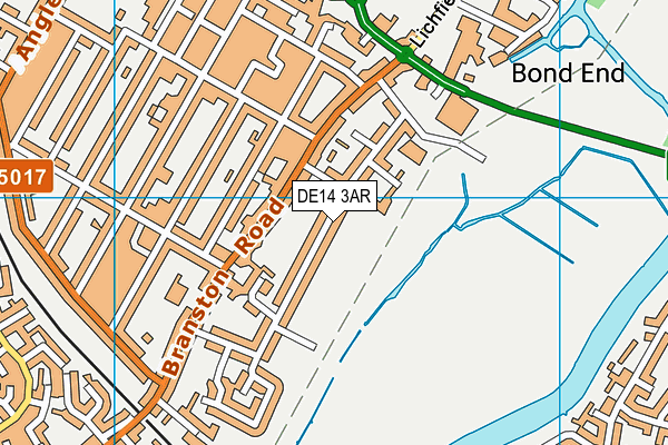 DE14 3AR map - OS VectorMap District (Ordnance Survey)
