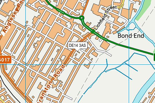 DE14 3AS map - OS VectorMap District (Ordnance Survey)