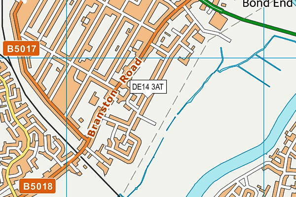 DE14 3AT map - OS VectorMap District (Ordnance Survey)