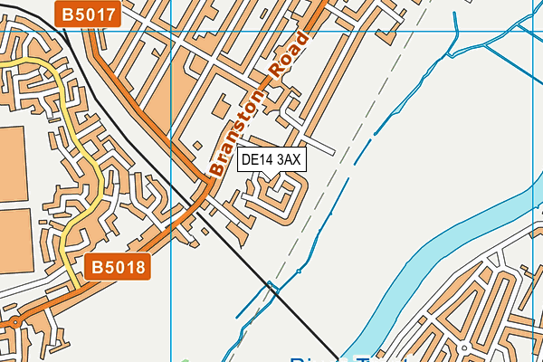 DE14 3AX map - OS VectorMap District (Ordnance Survey)