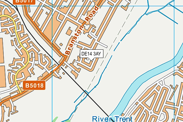 DE14 3AY map - OS VectorMap District (Ordnance Survey)