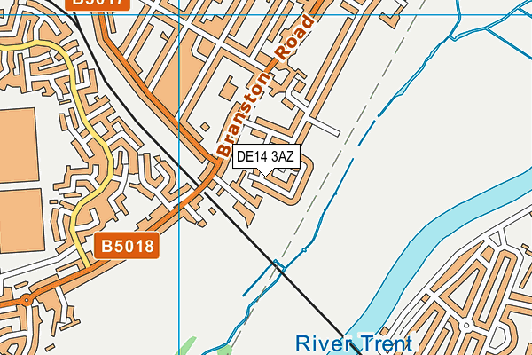 DE14 3AZ map - OS VectorMap District (Ordnance Survey)