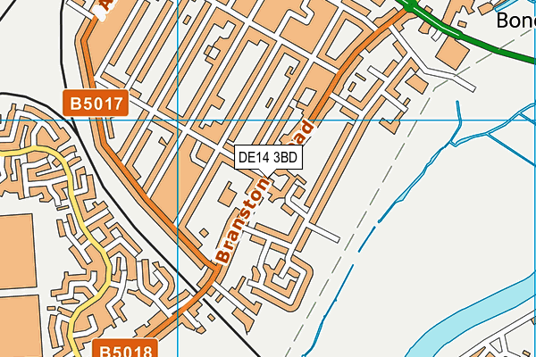 DE14 3BD map - OS VectorMap District (Ordnance Survey)