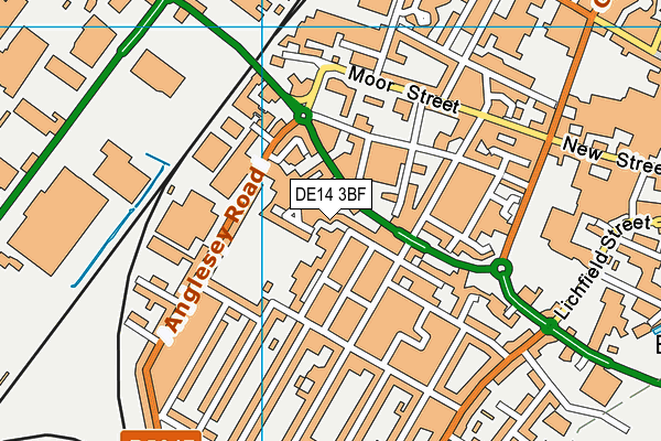 DE14 3BF map - OS VectorMap District (Ordnance Survey)