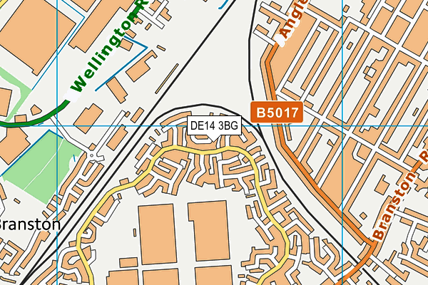 DE14 3BG map - OS VectorMap District (Ordnance Survey)