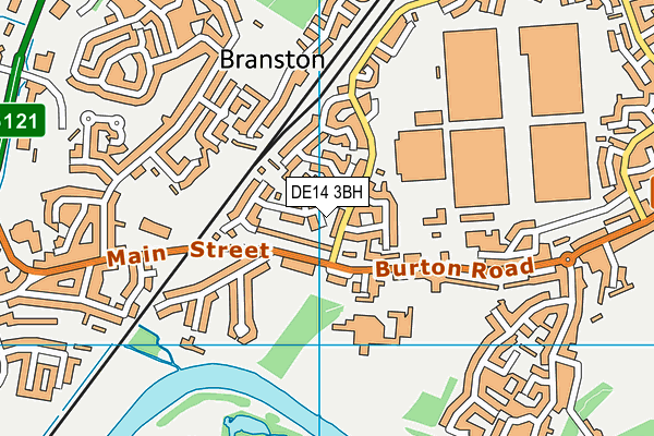 DE14 3BH map - OS VectorMap District (Ordnance Survey)