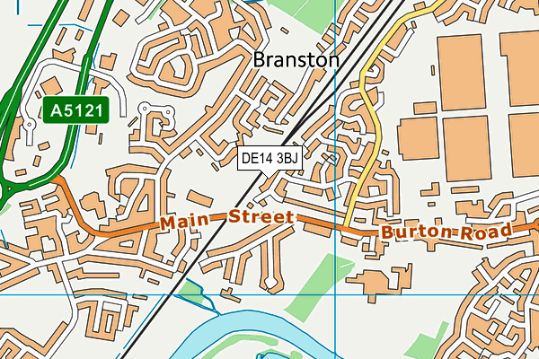 DE14 3BJ map - OS VectorMap District (Ordnance Survey)