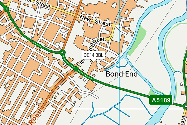 DE14 3BL map - OS VectorMap District (Ordnance Survey)