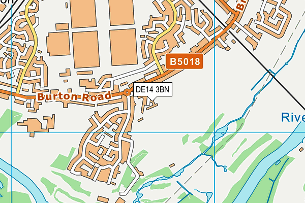 DE14 3BN map - OS VectorMap District (Ordnance Survey)