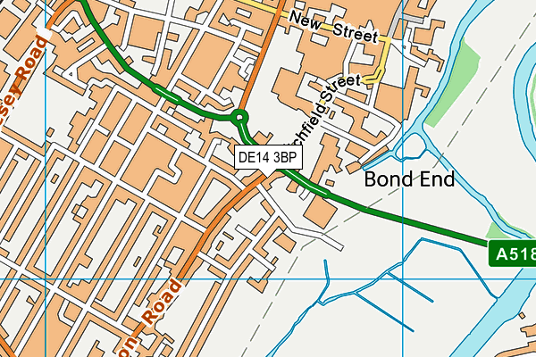 DE14 3BP map - OS VectorMap District (Ordnance Survey)