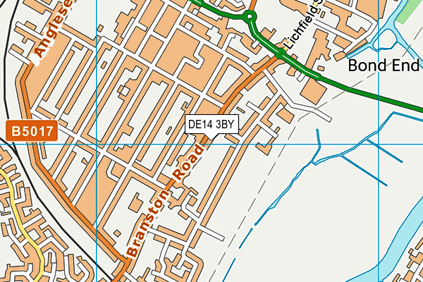 DE14 3BY map - OS VectorMap District (Ordnance Survey)