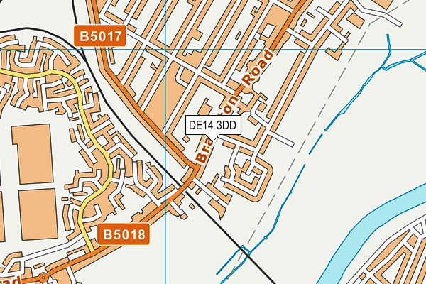DE14 3DD map - OS VectorMap District (Ordnance Survey)