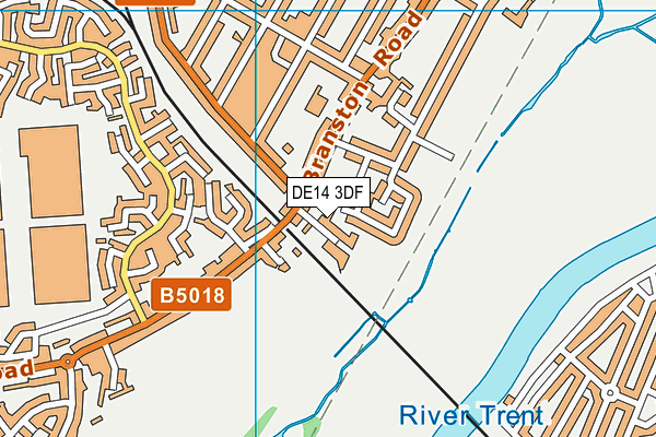 DE14 3DF map - OS VectorMap District (Ordnance Survey)