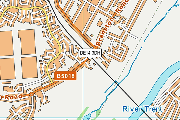 DE14 3DH map - OS VectorMap District (Ordnance Survey)