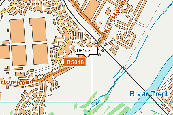 DE14 3DL map - OS VectorMap District (Ordnance Survey)