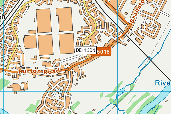 DE14 3DN map - OS VectorMap District (Ordnance Survey)