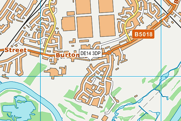 DE14 3DP map - OS VectorMap District (Ordnance Survey)