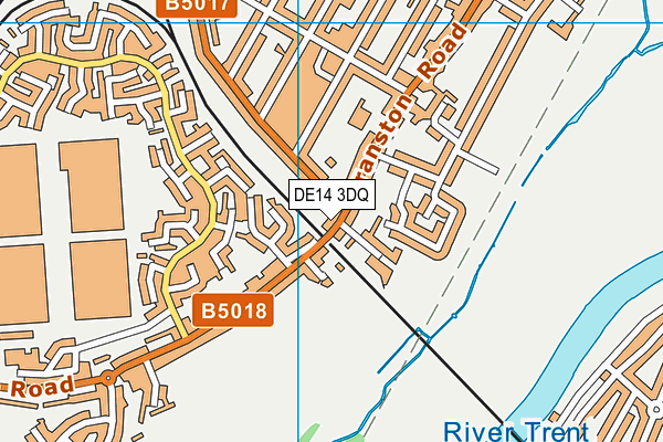 DE14 3DQ map - OS VectorMap District (Ordnance Survey)