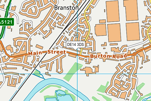 DE14 3DS map - OS VectorMap District (Ordnance Survey)