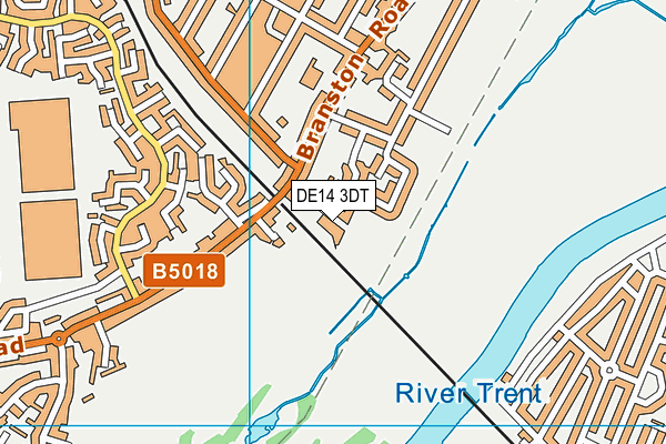 DE14 3DT map - OS VectorMap District (Ordnance Survey)