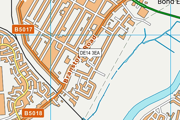 DE14 3EA map - OS VectorMap District (Ordnance Survey)