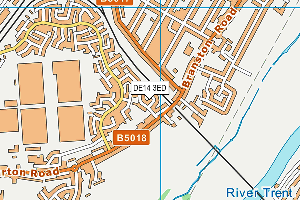 DE14 3ED map - OS VectorMap District (Ordnance Survey)