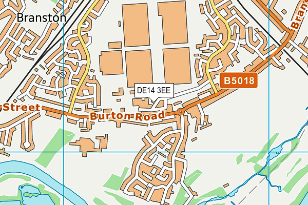 DE14 3EE map - OS VectorMap District (Ordnance Survey)