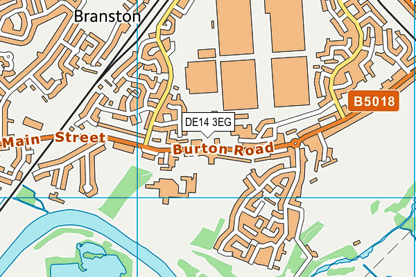 DE14 3EG map - OS VectorMap District (Ordnance Survey)