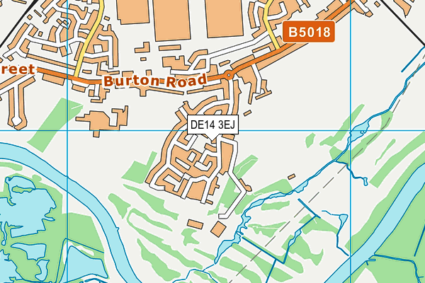 DE14 3EJ map - OS VectorMap District (Ordnance Survey)