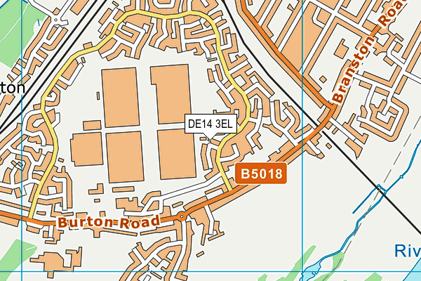 DE14 3EL map - OS VectorMap District (Ordnance Survey)