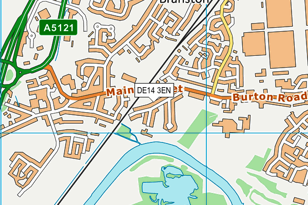 DE14 3EN map - OS VectorMap District (Ordnance Survey)