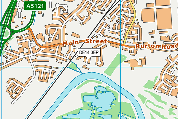 DE14 3EP map - OS VectorMap District (Ordnance Survey)