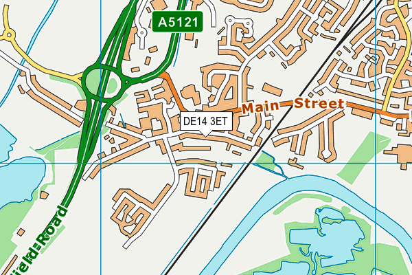 DE14 3ET map - OS VectorMap District (Ordnance Survey)