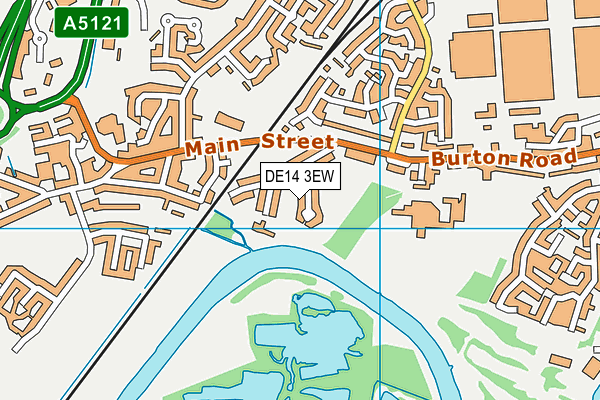 DE14 3EW map - OS VectorMap District (Ordnance Survey)