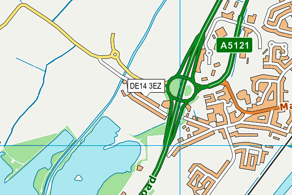 DE14 3EZ map - OS VectorMap District (Ordnance Survey)