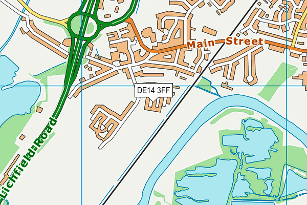 DE14 3FF map - OS VectorMap District (Ordnance Survey)