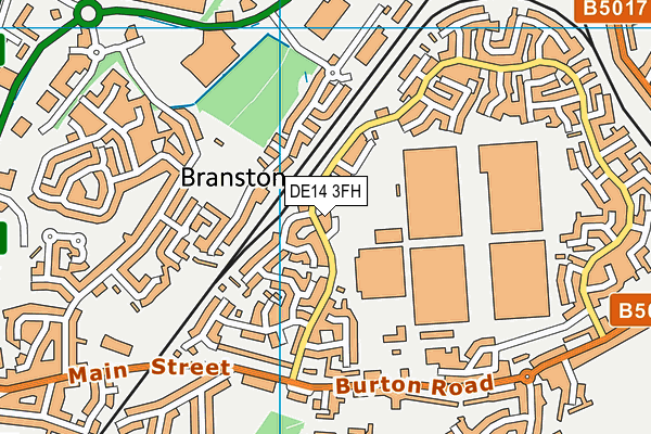 DE14 3FH map - OS VectorMap District (Ordnance Survey)