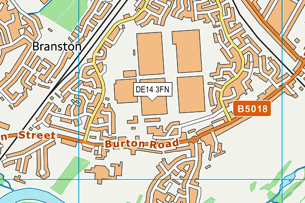 DE14 3FN map - OS VectorMap District (Ordnance Survey)